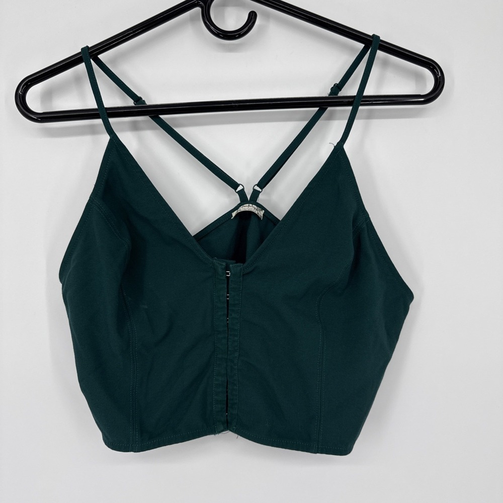 Free People Intimately Green Hook Bralette Wireless Medium Cottagecore Minimal